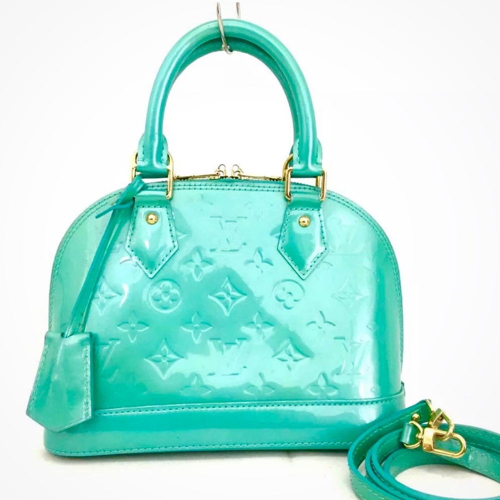 SOLD Louis Vuitton Alma BB Monogram Vernis Bleu - Picture 1 of 16
